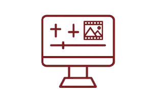 red movie and film post production icon